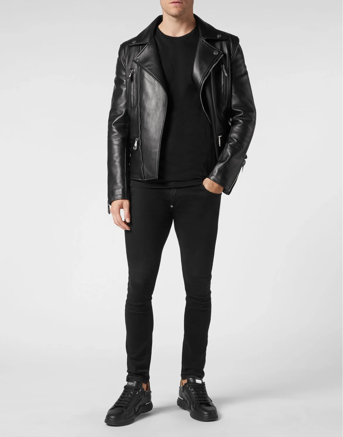 Leather Jacket Gothic Plein, цвет: Черный