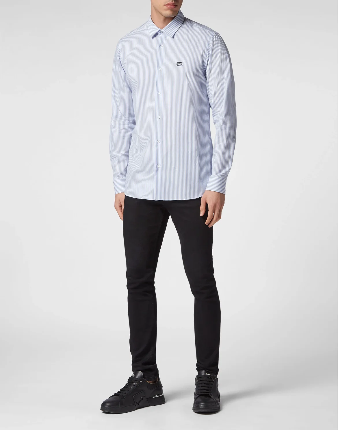 Shirt Slim Fit LS Skull&Bones, цвет: Голубой