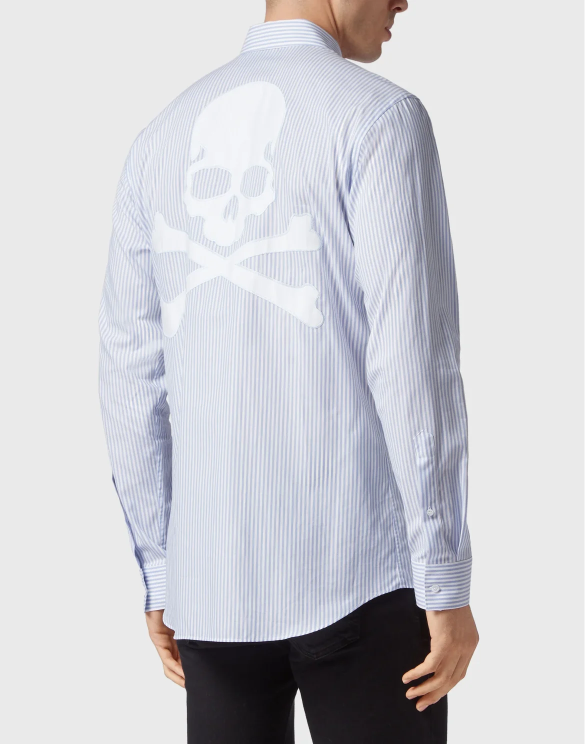 Shirt Slim Fit LS Skull&Bones, цвет: Голубой