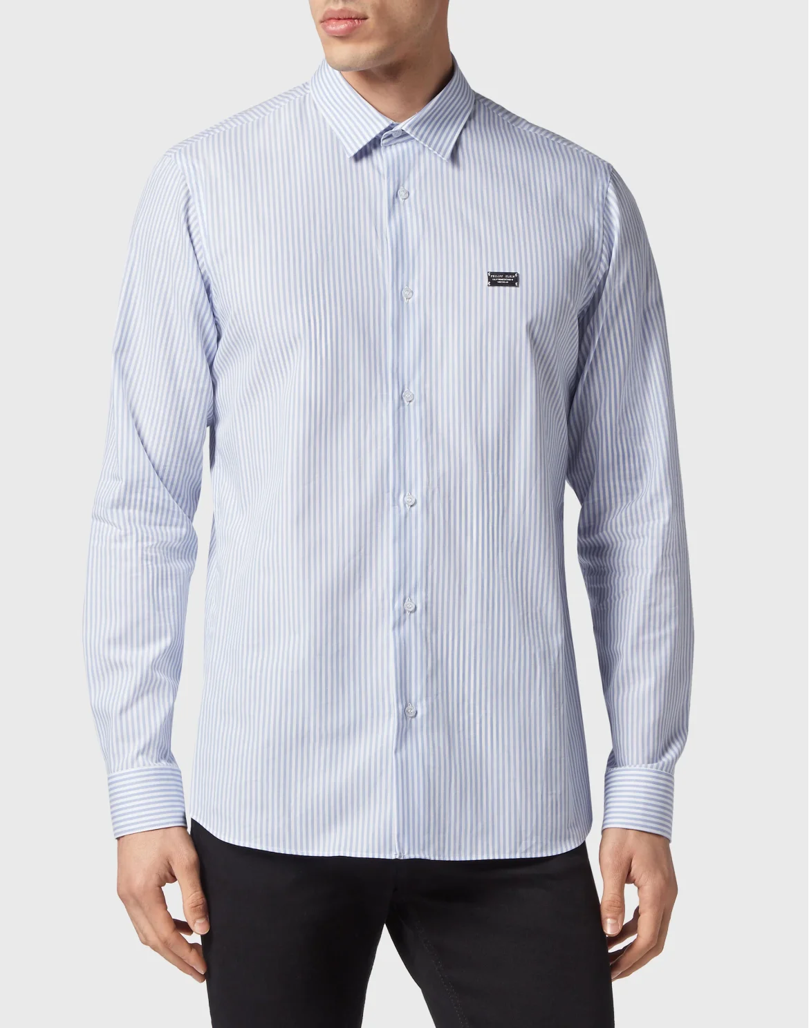 Shirt Slim Fit LS Skull&Bones, цвет: Голубой