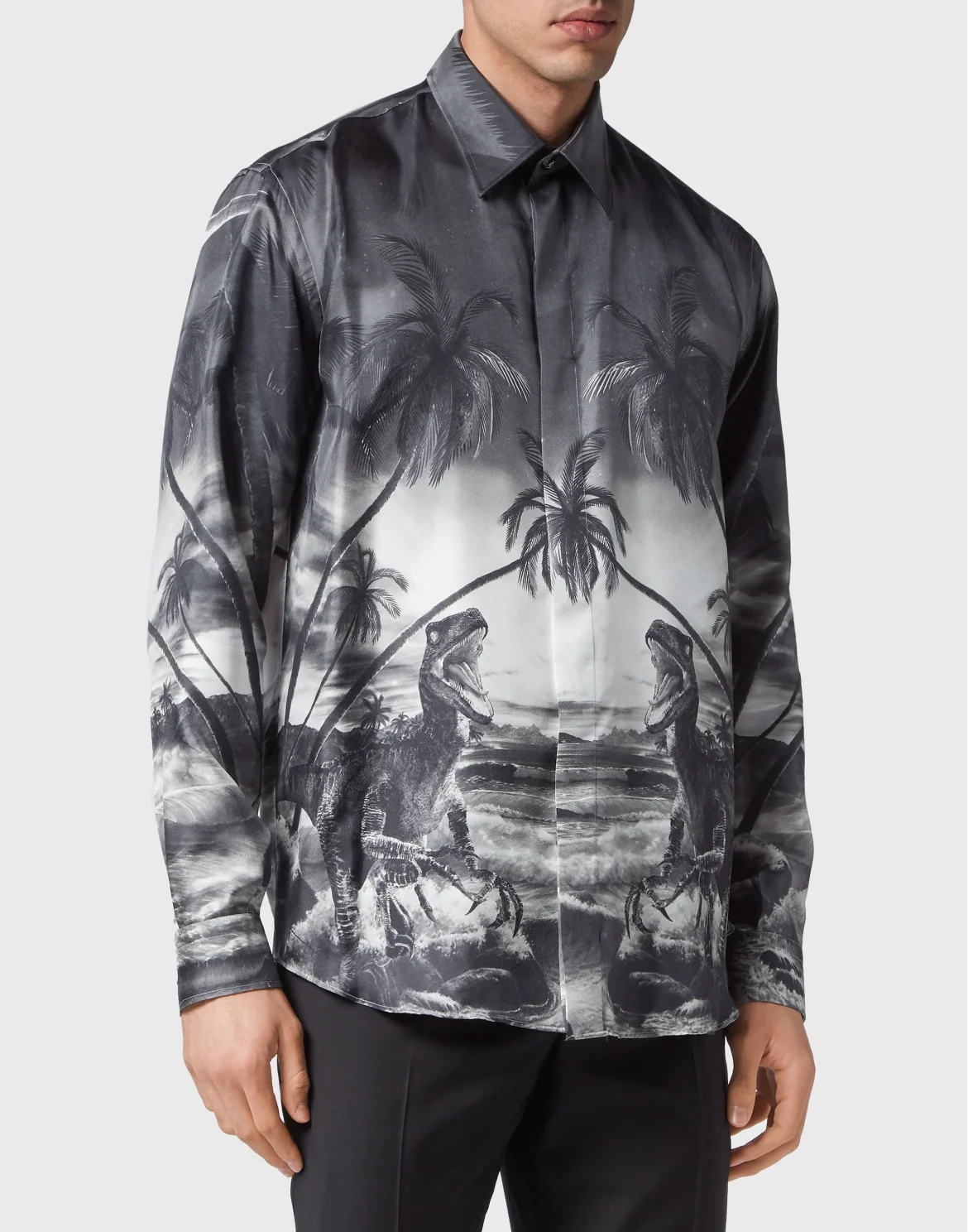 Silk Dandy Shirt Hawaii, цвет: Черный