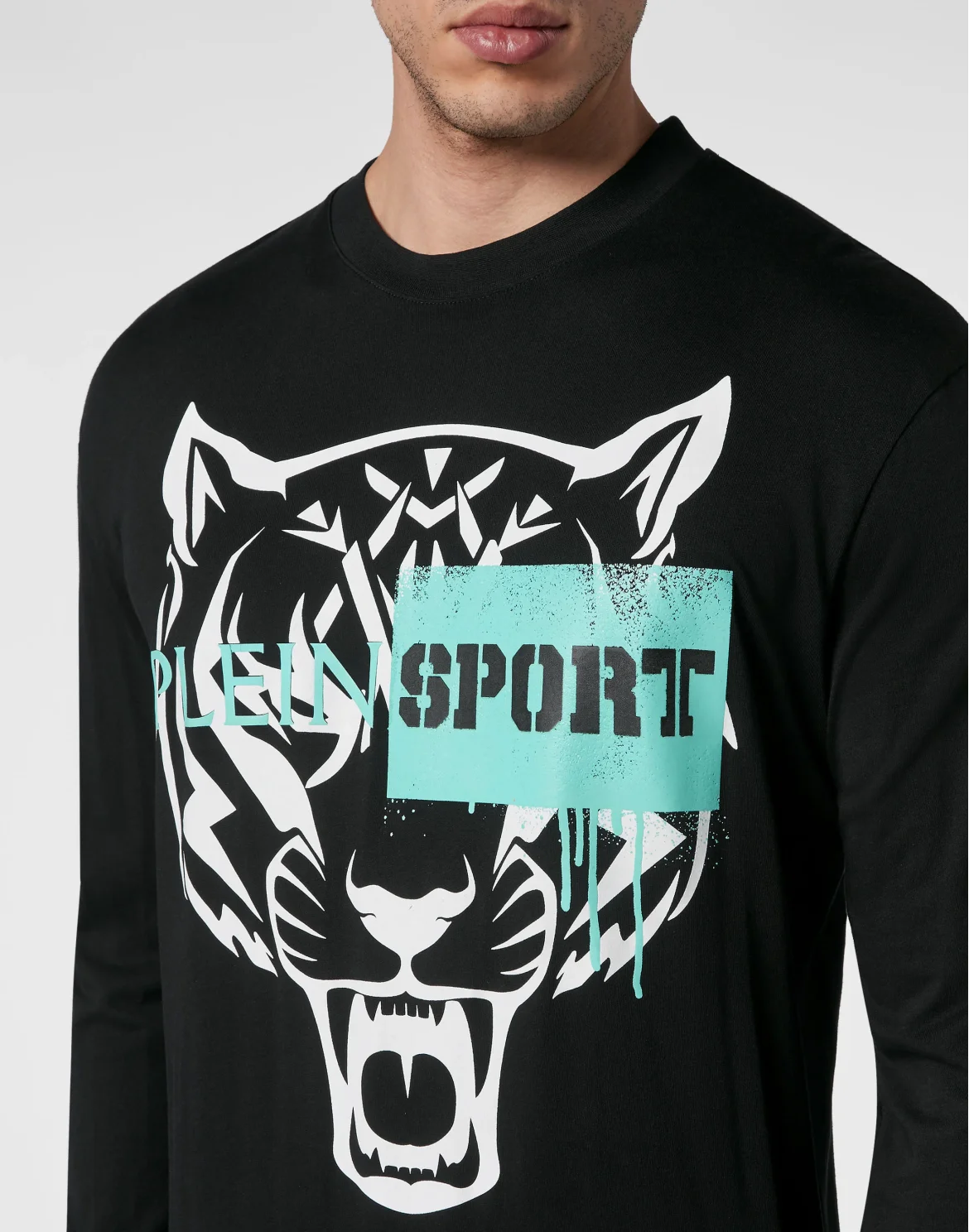 T-shirt Round Neck LS Tiger, цвет: Черный