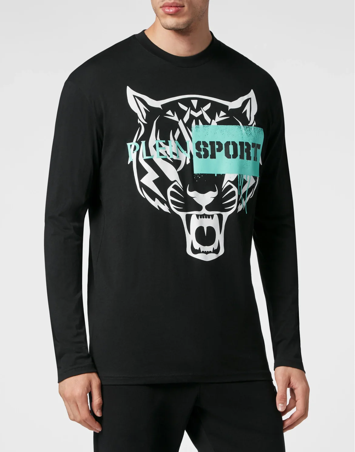 T-shirt Round Neck LS Tiger, цвет: Черный