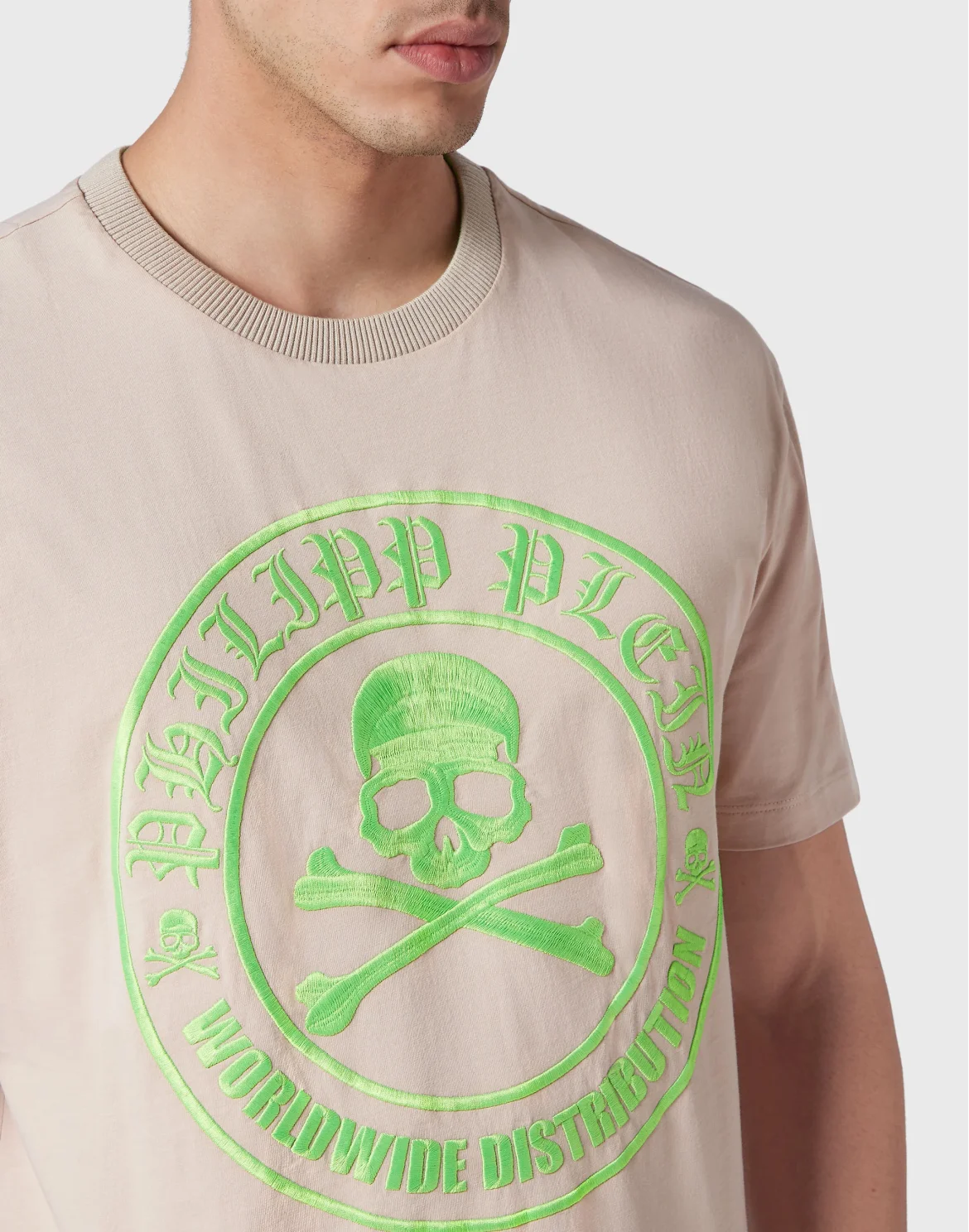 T-shirt Round Neck SS Skull&Bones, цвет: Бежевый