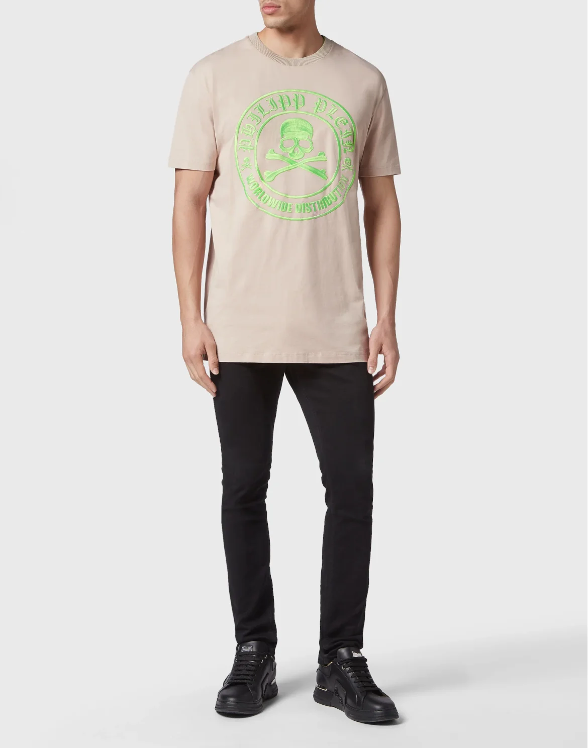 T-shirt Round Neck SS Skull&Bones, цвет: Бежевый