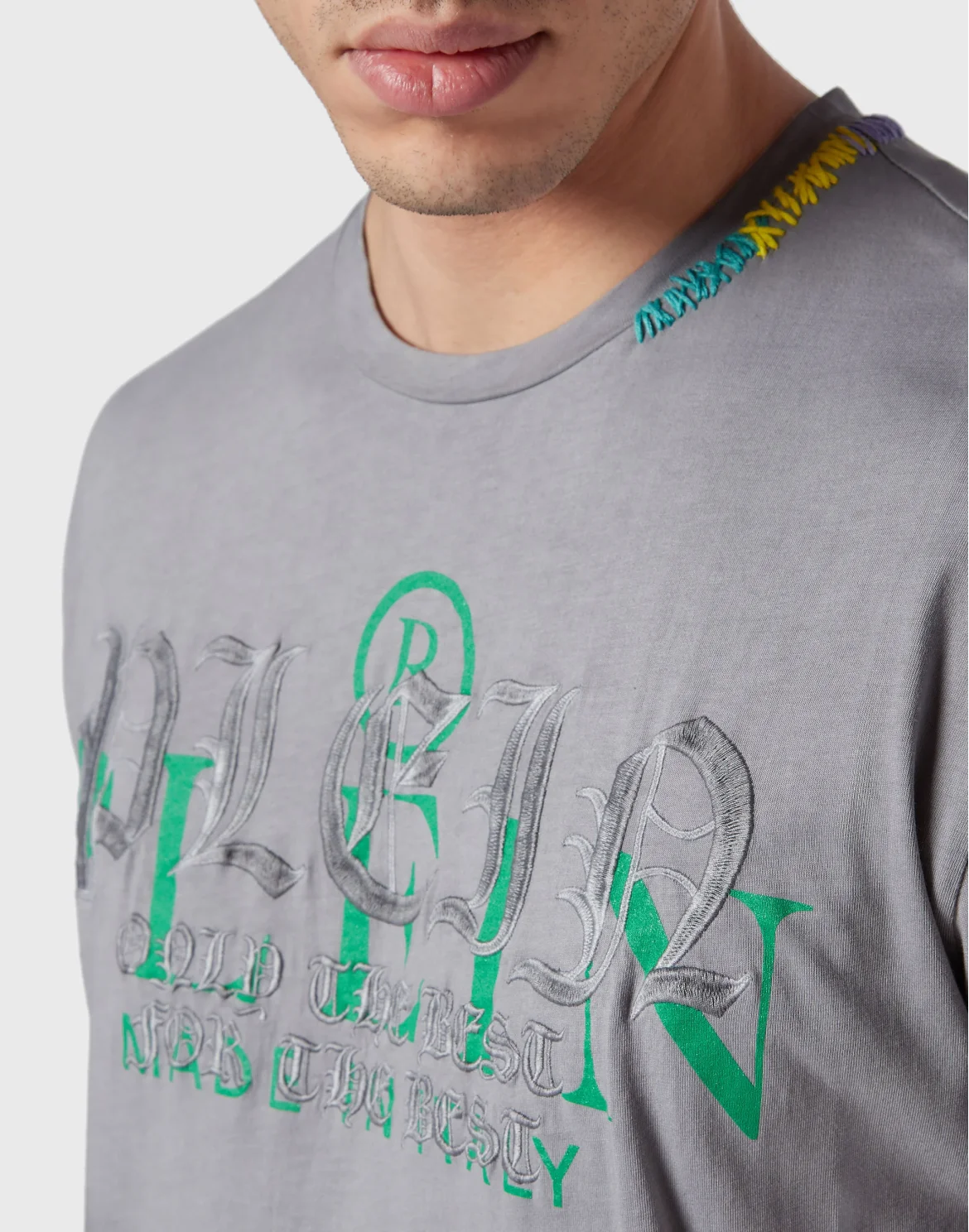 Hand Painted T-shirt Round Neck SS Gothic Plein, цвет: Черный