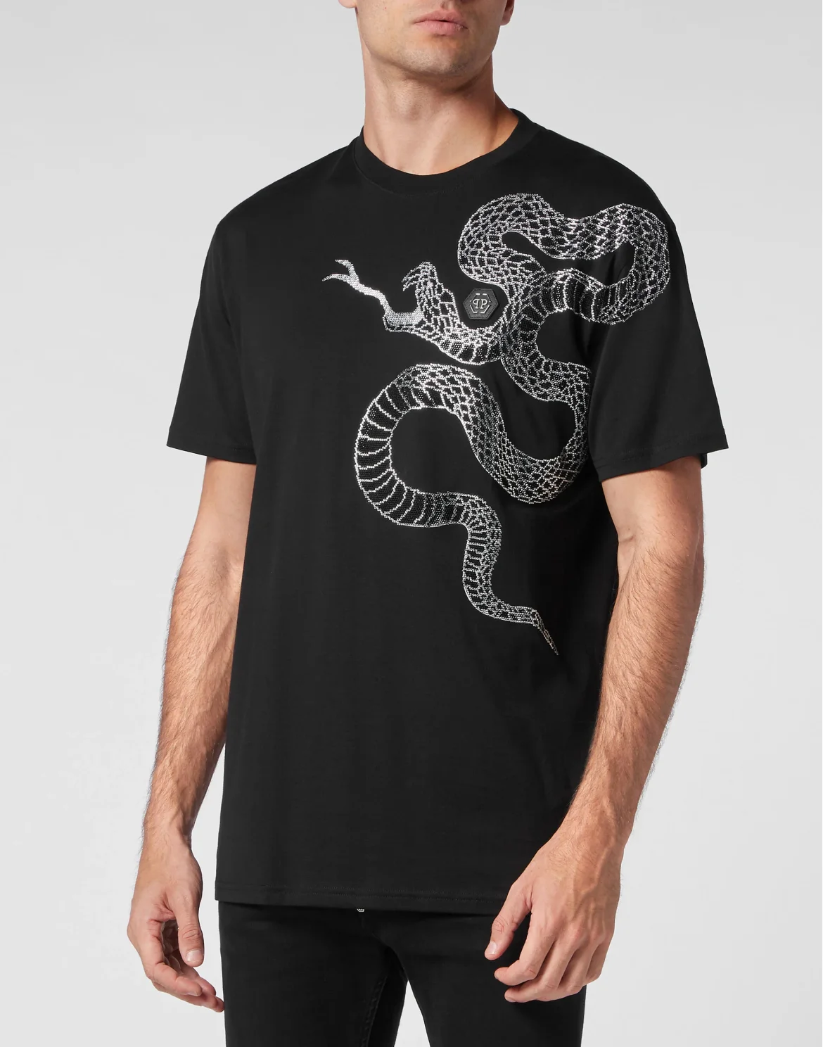 T-shirt Round Neck SS Snake, цвет: Черный