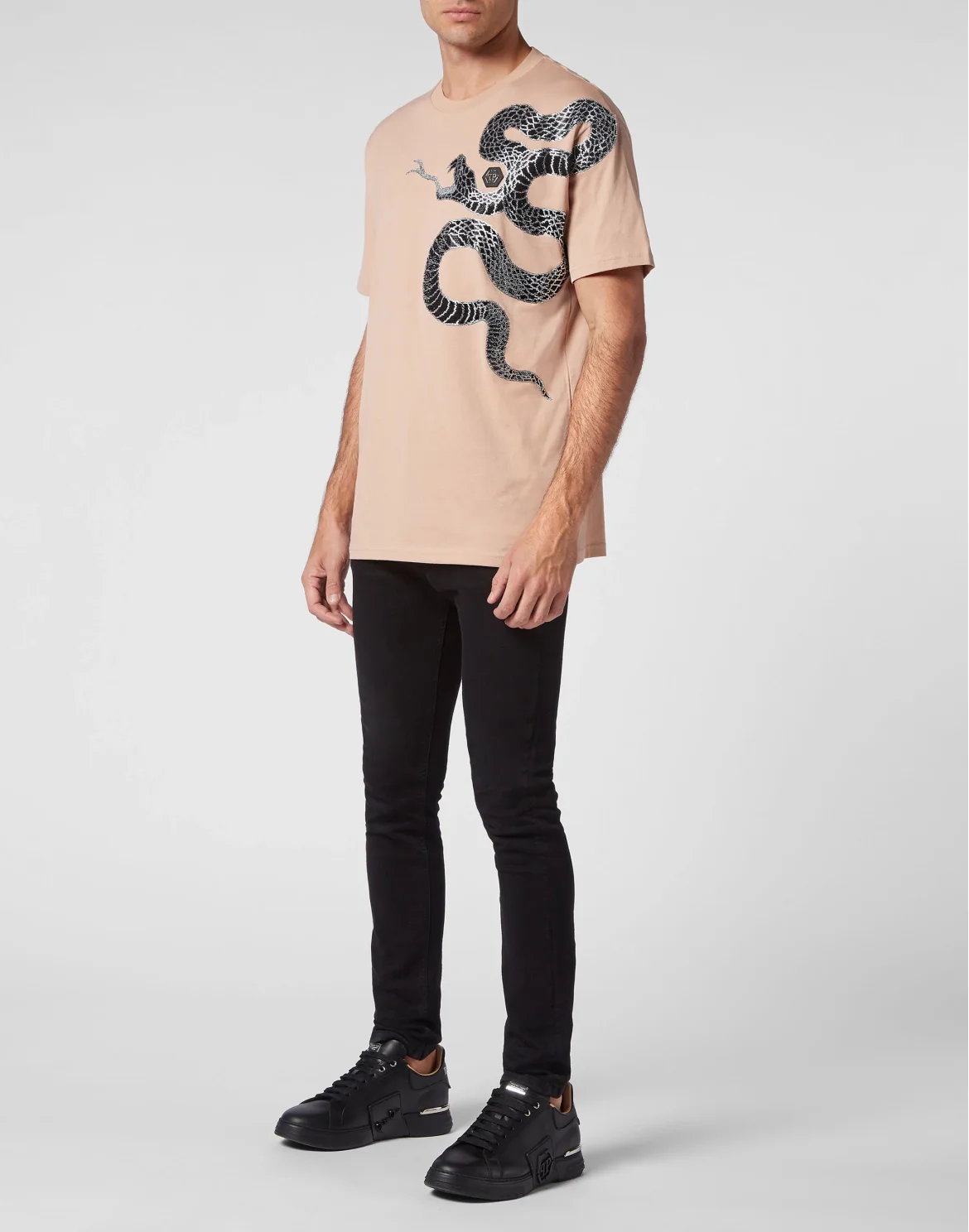 T-shirt Round Neck SS Snake, цвет: Бежевый