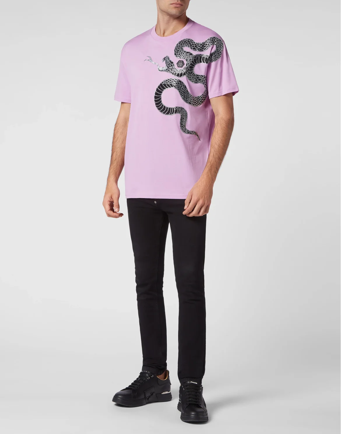 T-shirt Round Neck SS Snake, цвет: Розовый