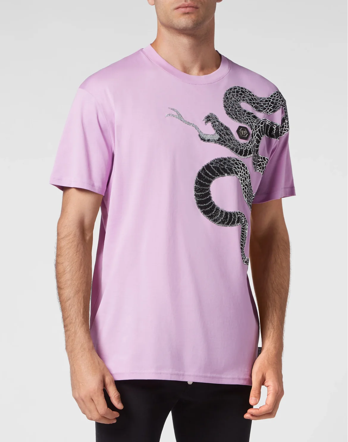 T-shirt Round Neck SS Snake, цвет: Розовый