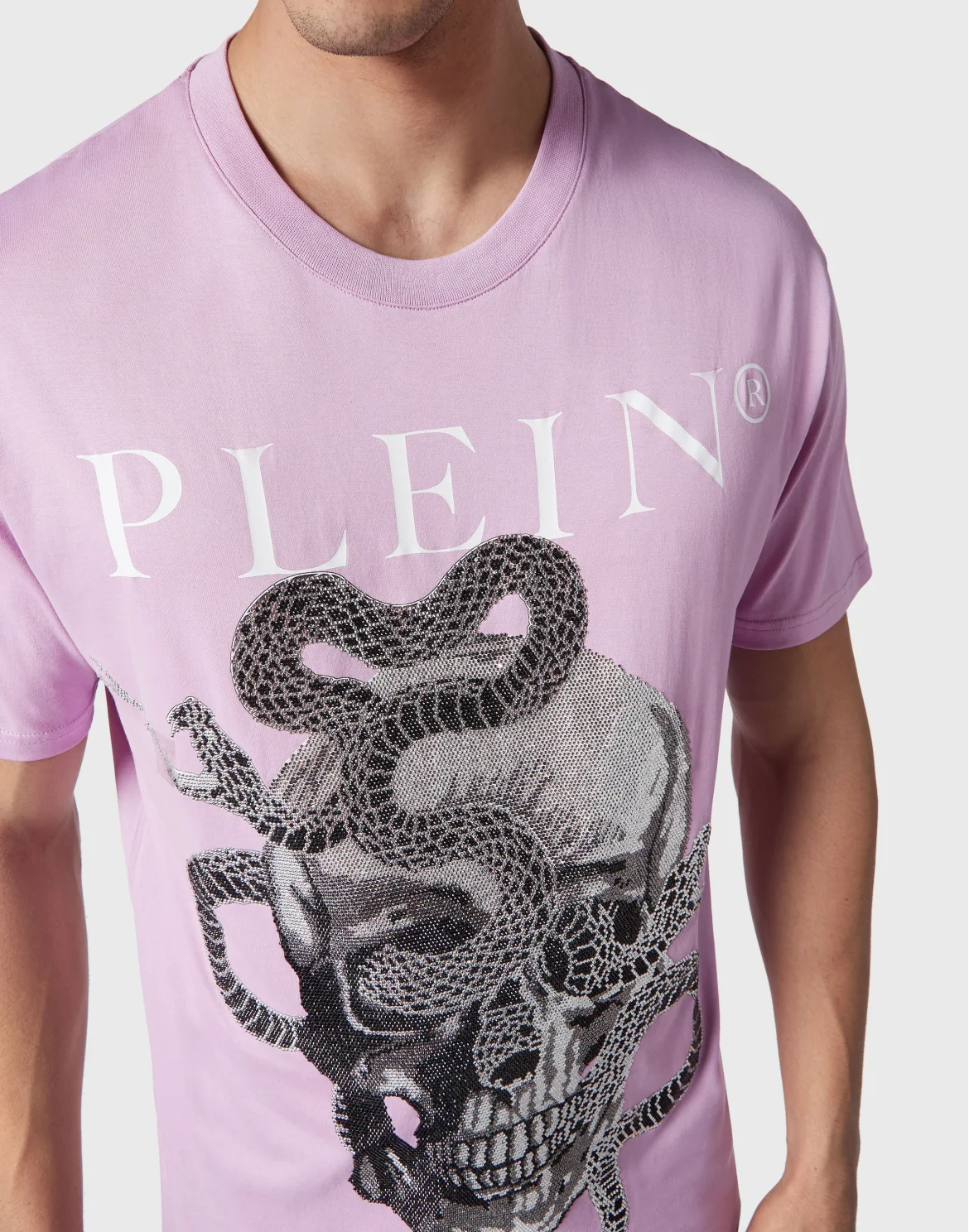 T-shirt Round Neck SS Snake, цвет: Розовый