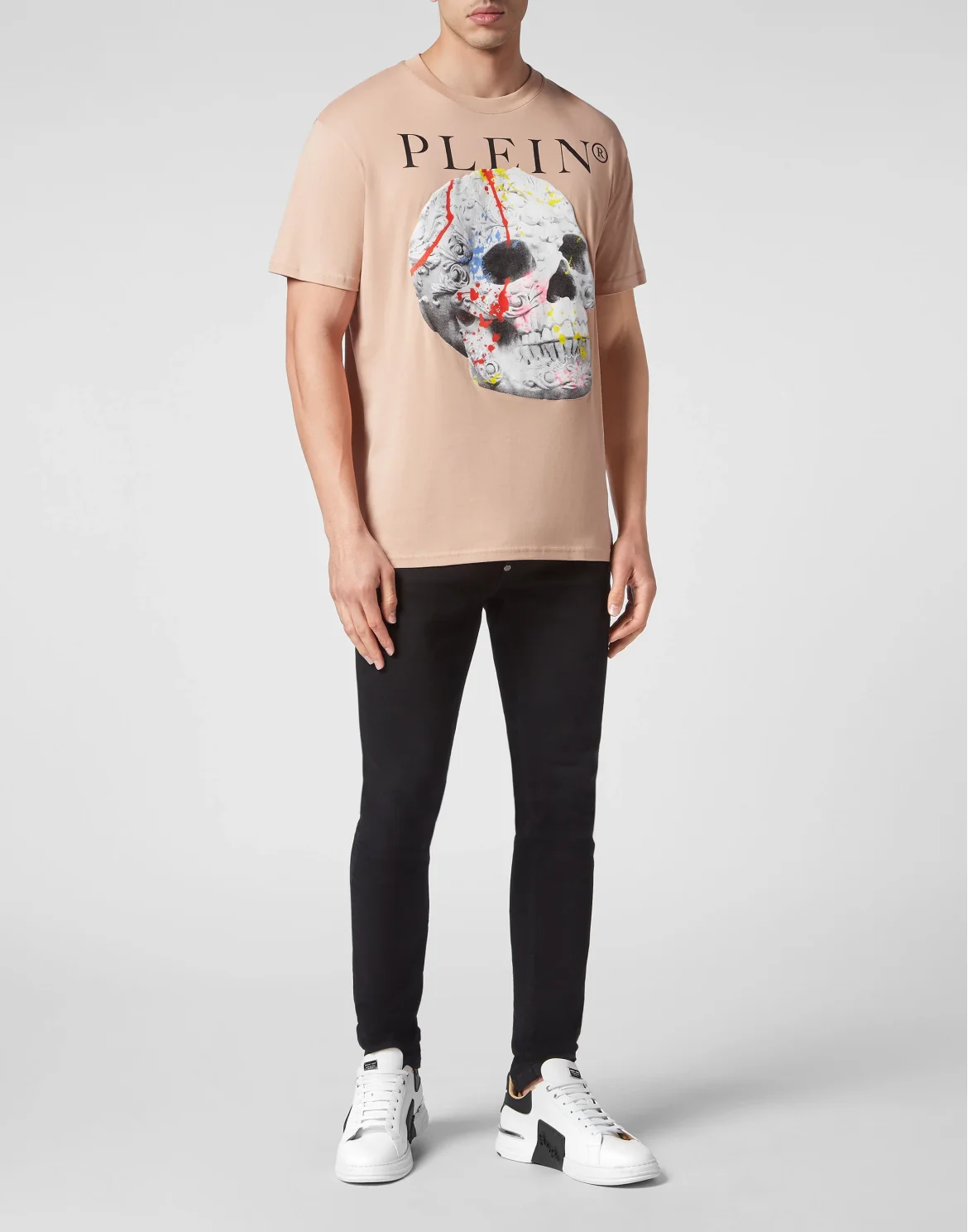 T-shirt Round Neck SS Skull, цвет: Бежевый