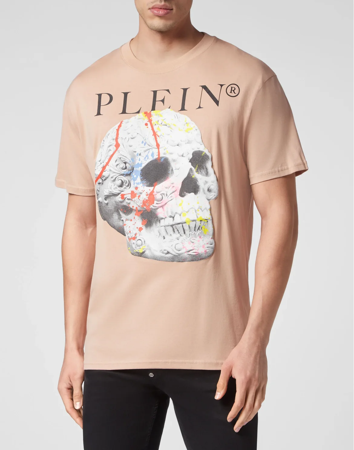 T-shirt Round Neck SS Skull, цвет: Бежевый
