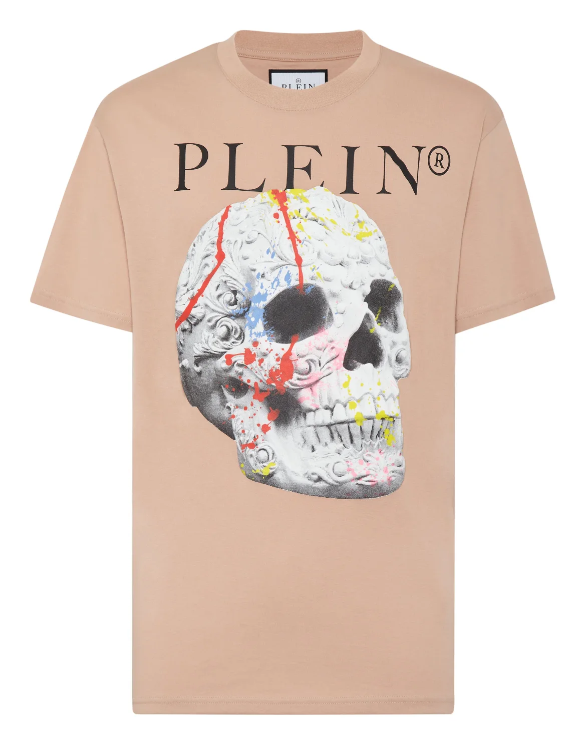 T-shirt Round Neck SS Skull, цвет: Бежевый