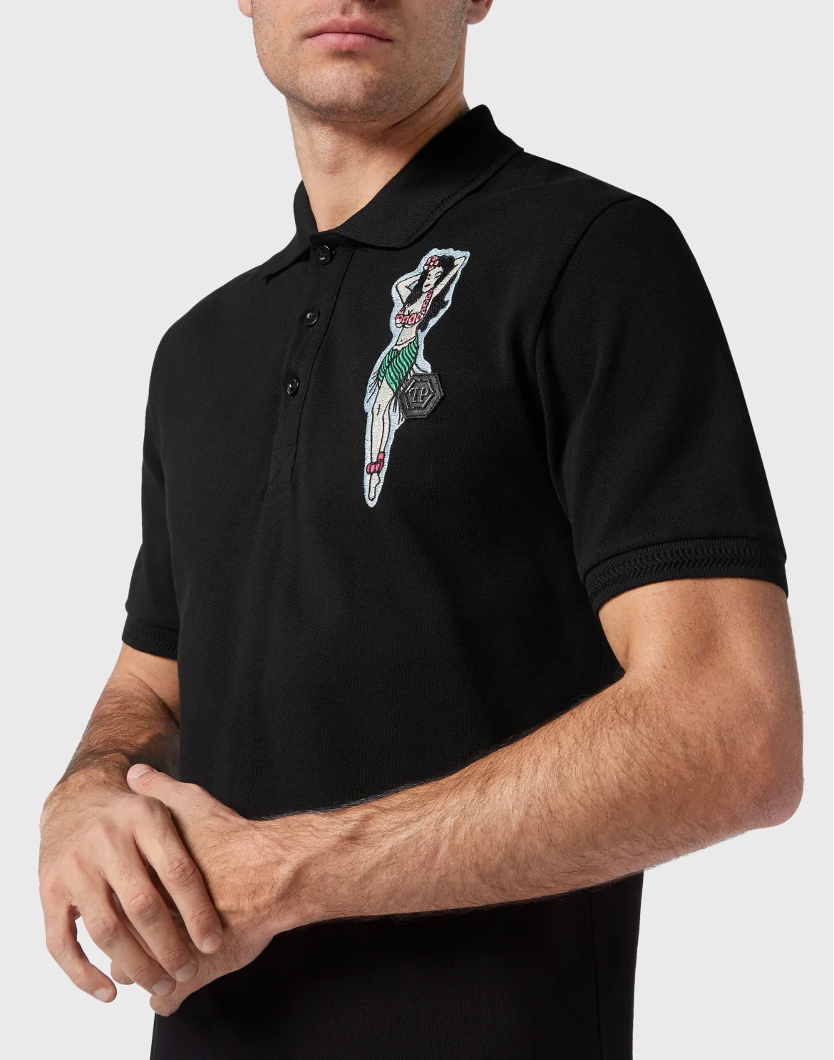 Slim Fit Polo shirt SS Hawaii, цвет: Черный
