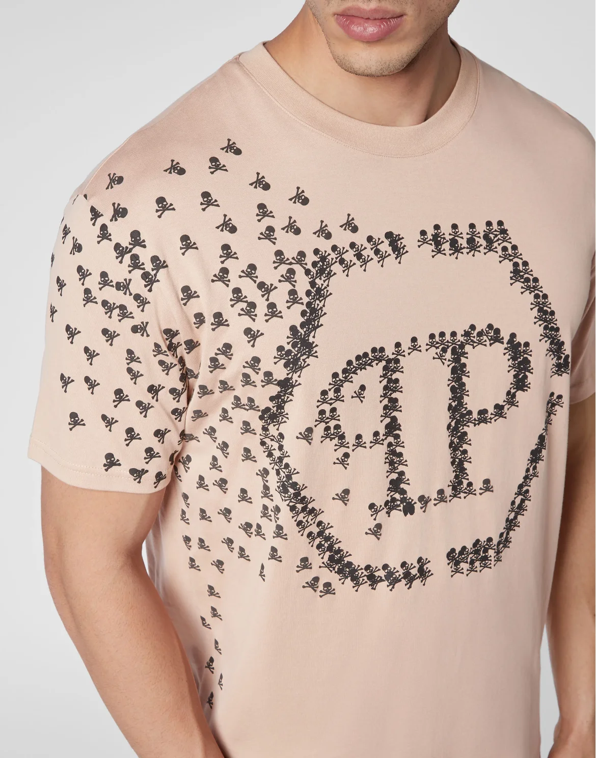 T-shirt Round Neck SS Skull&Bones, цвет: Бежевый