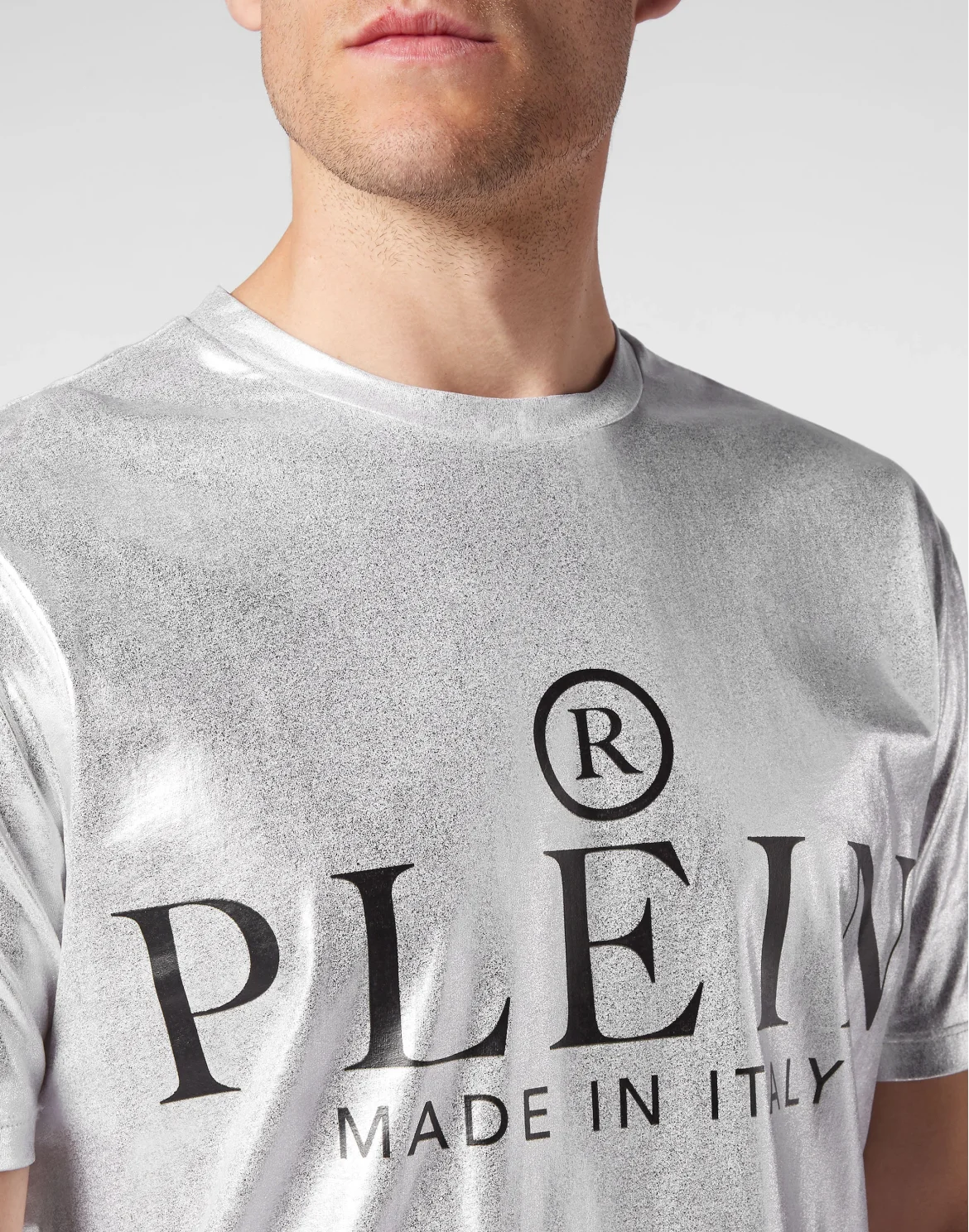 T-shirt Round Neck SS Iconic Plein, цвет: Серебристый