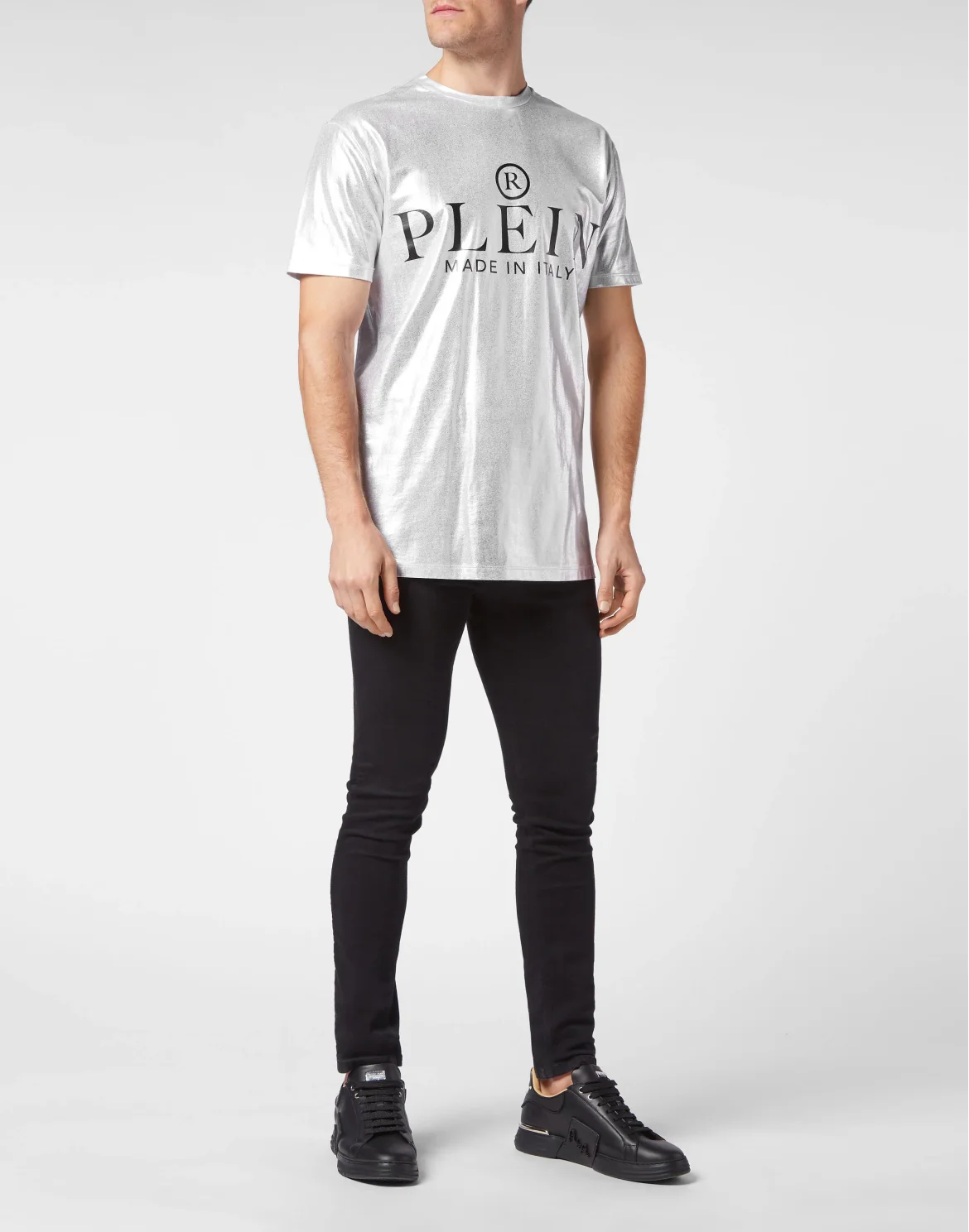 T-shirt Round Neck SS Iconic Plein, цвет: Серебристый