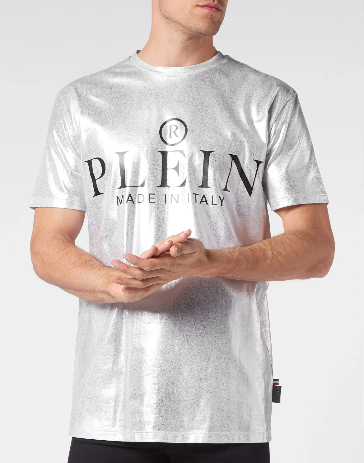 T-shirt Round Neck SS Iconic Plein, цвет: Серебристый