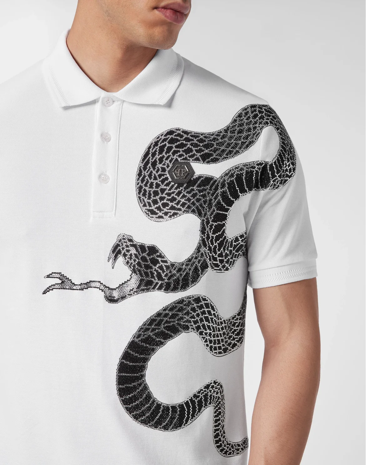 Slim Fit Polo shirt SS Snake, цвет: Белый