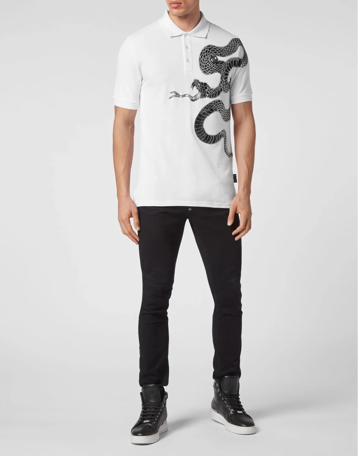 Slim Fit Polo shirt SS Snake, цвет: Белый