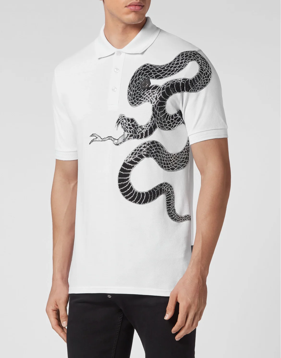 Slim Fit Polo shirt SS Snake, цвет: Белый