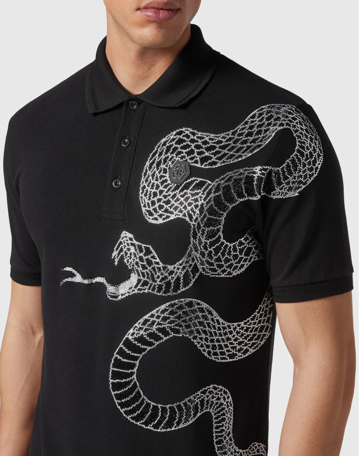 Slim Fit Polo shirt SS Snake, цвет: Черный