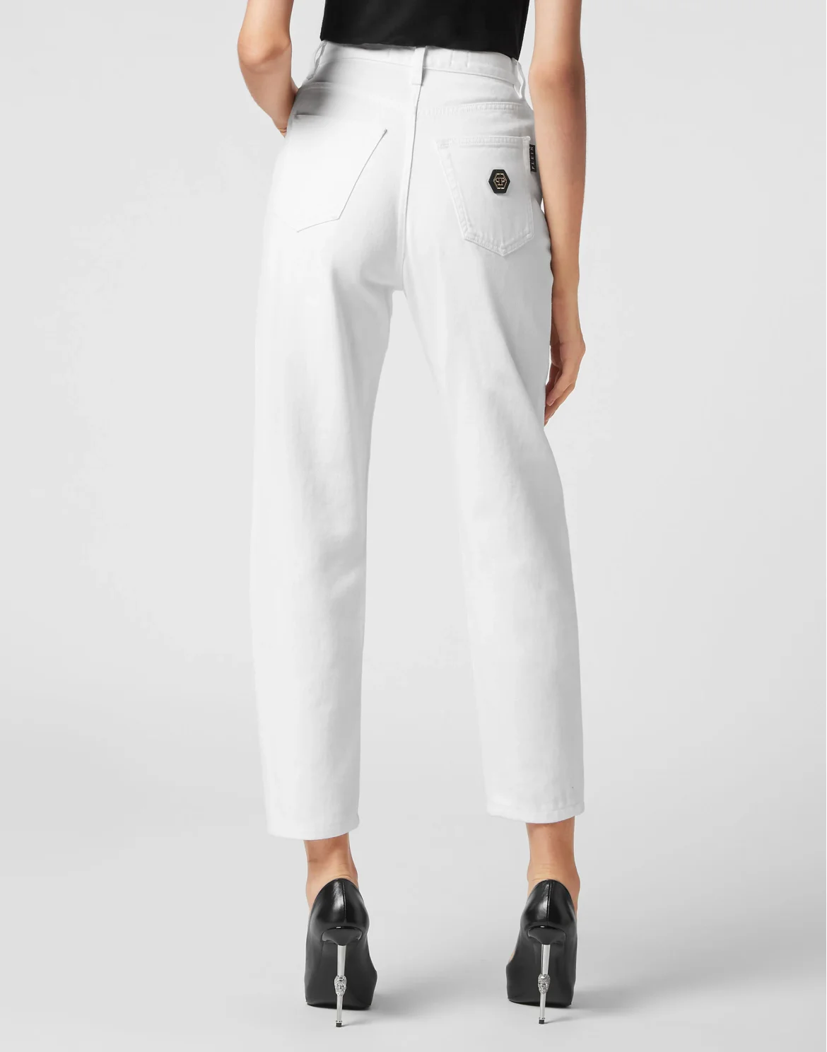 Denim Trousers Mom fit Hexagon, цвет: Белый