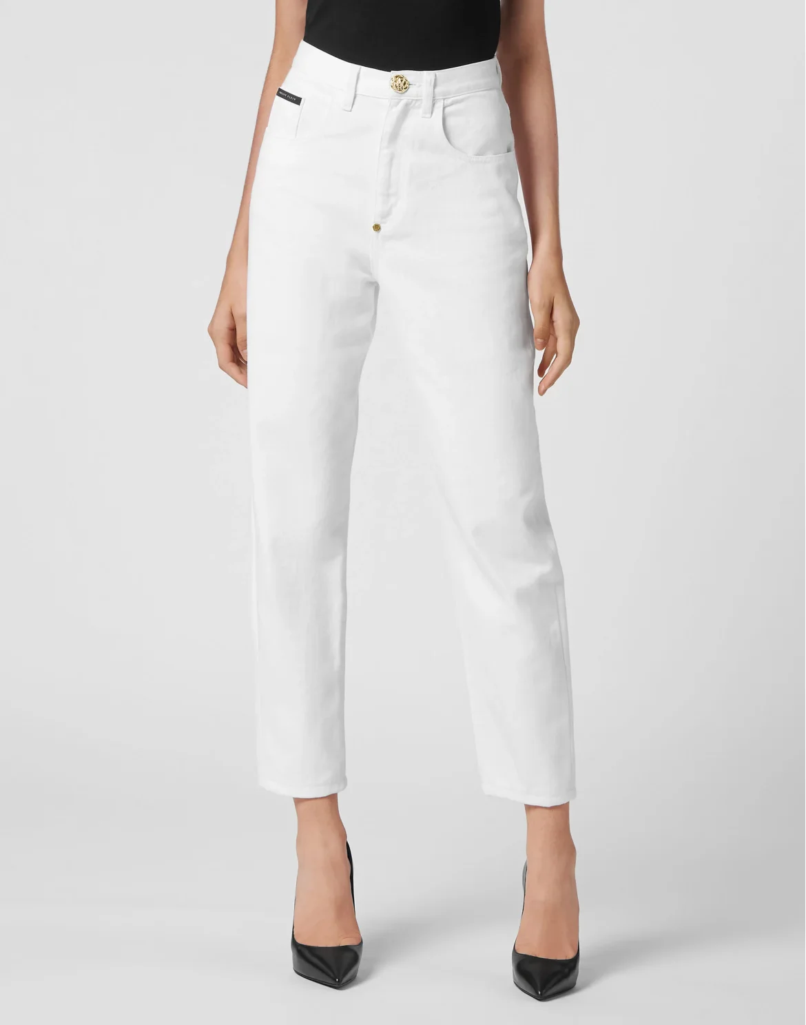 Denim Trousers Mom fit Hexagon, цвет: Белый