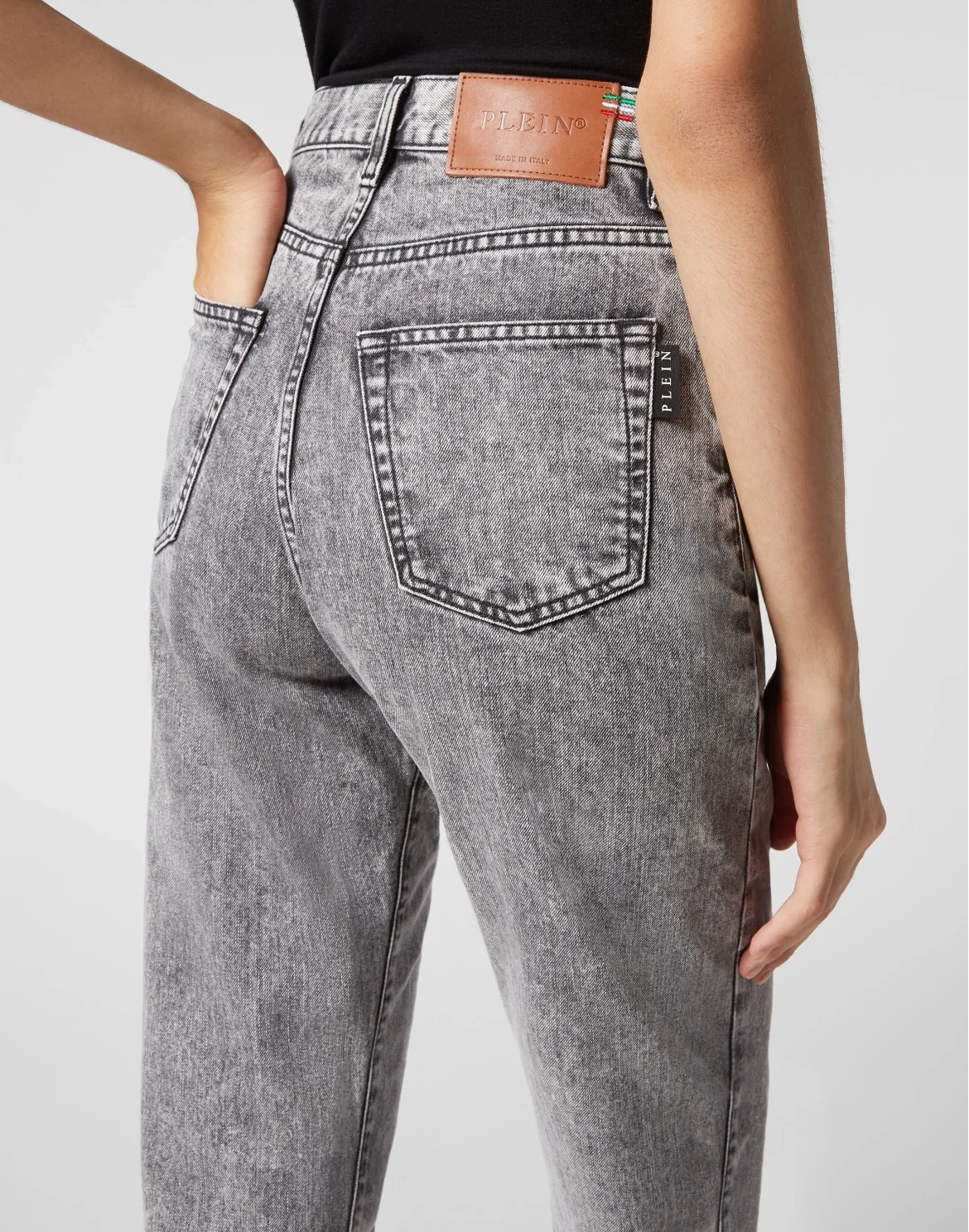Denim Trousers Mom fit, цвет: Серый