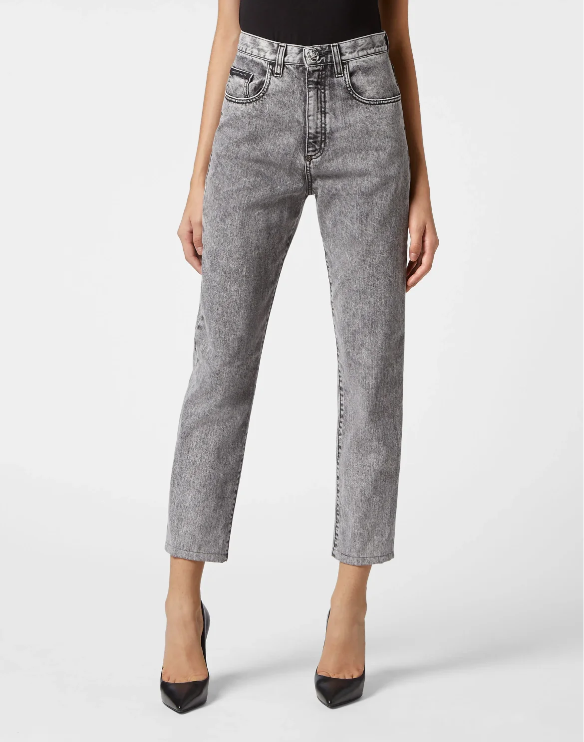 Denim Trousers Mom fit, цвет: Серый