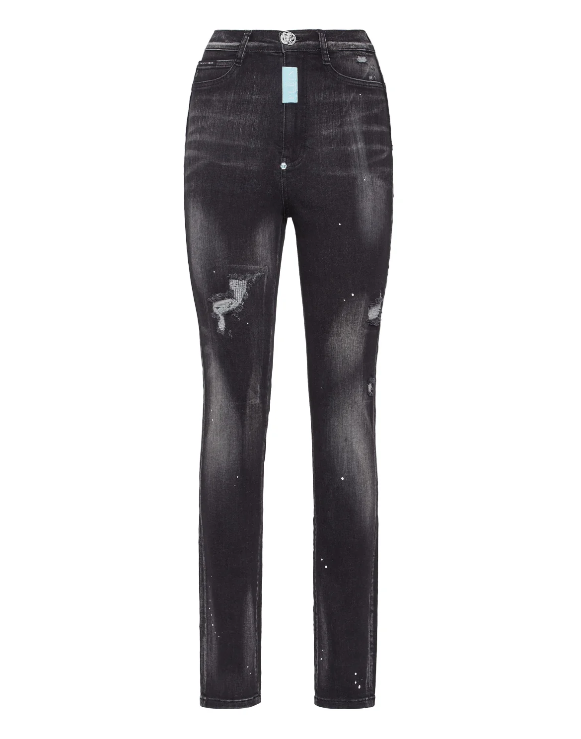 Denim Super High Waist Jeggings, цвет: Черный