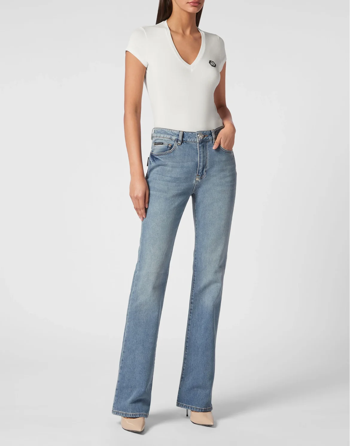 Denim Flare Trousers, цвет: Синий