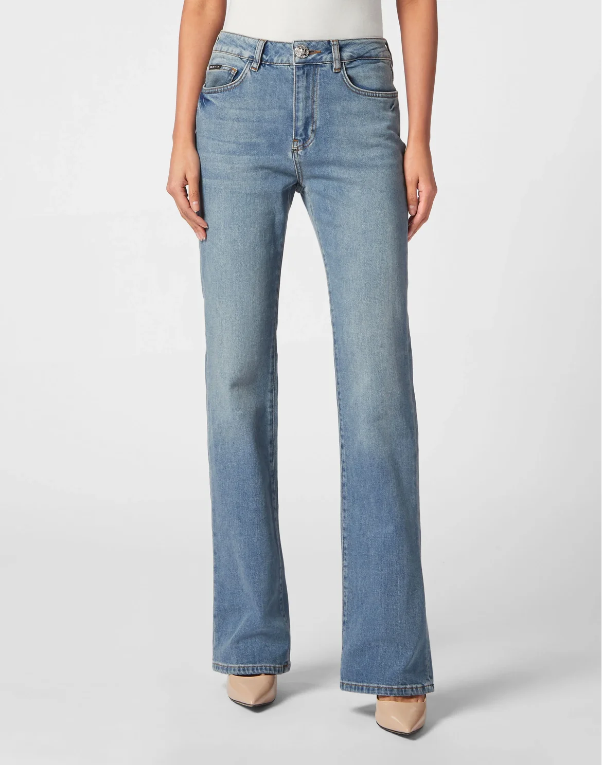 Denim Flare Trousers, цвет: Синий