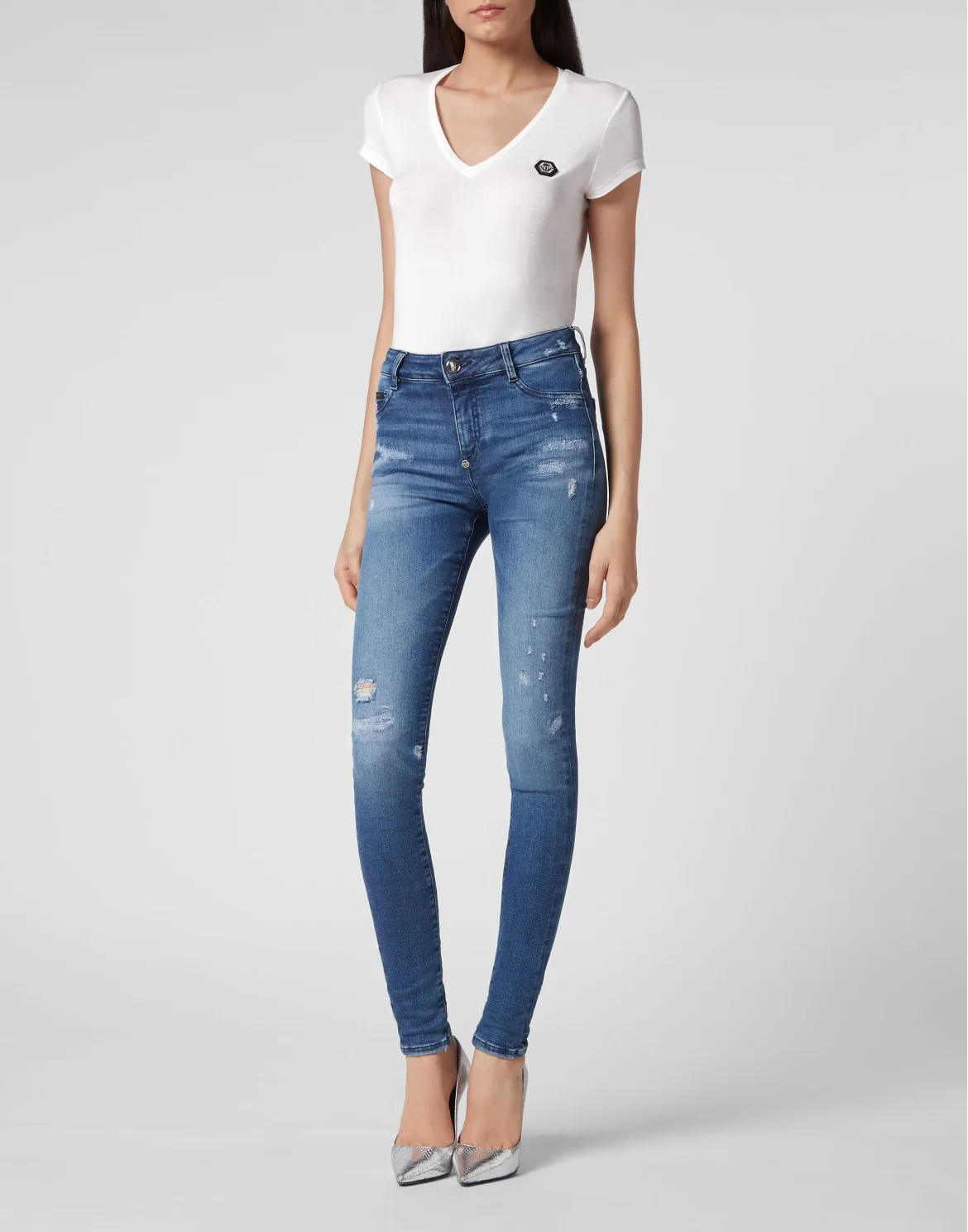 Denim Jeggings Skull&Bones, цвет: Синий