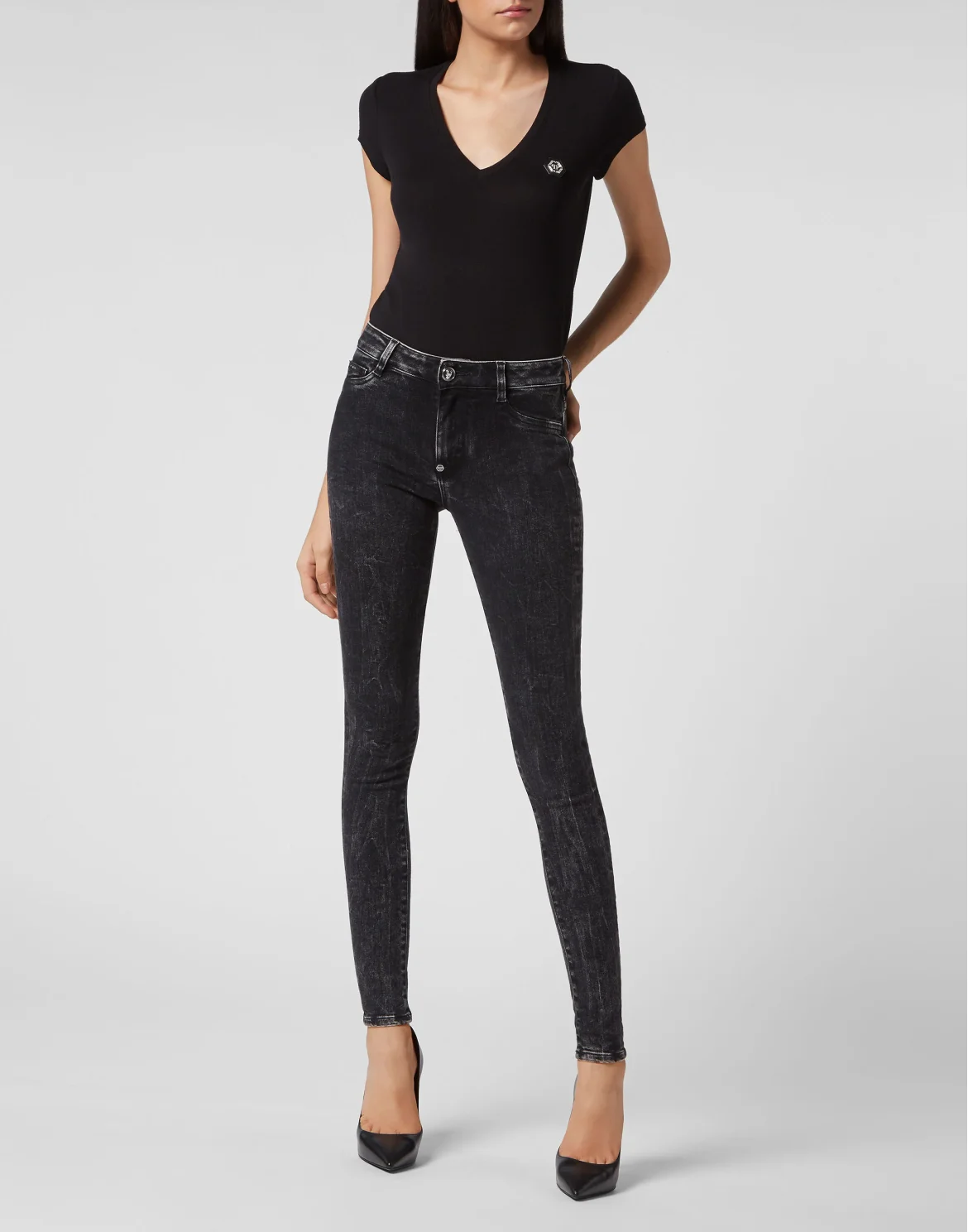 Denim Jeggings Skull&Bones, цвет: Черный
