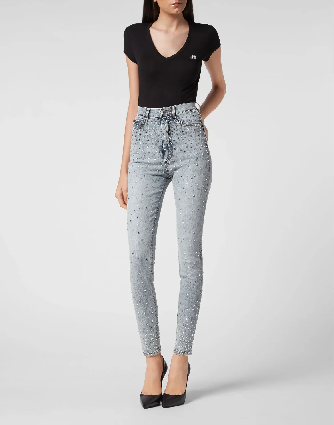 Denim Super High Waist Jegging Crystal Rain, цвет: Синий