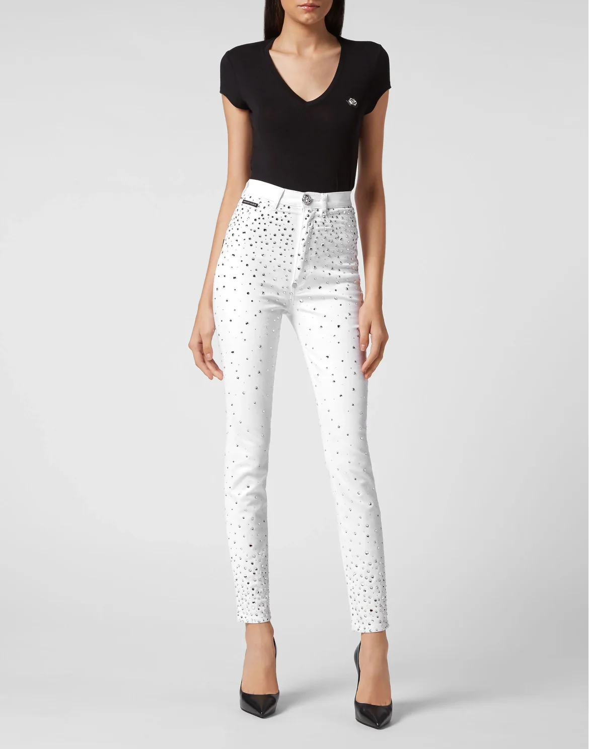 Denim Super High Waist Jegging Crystal Rain, цвет: Белый