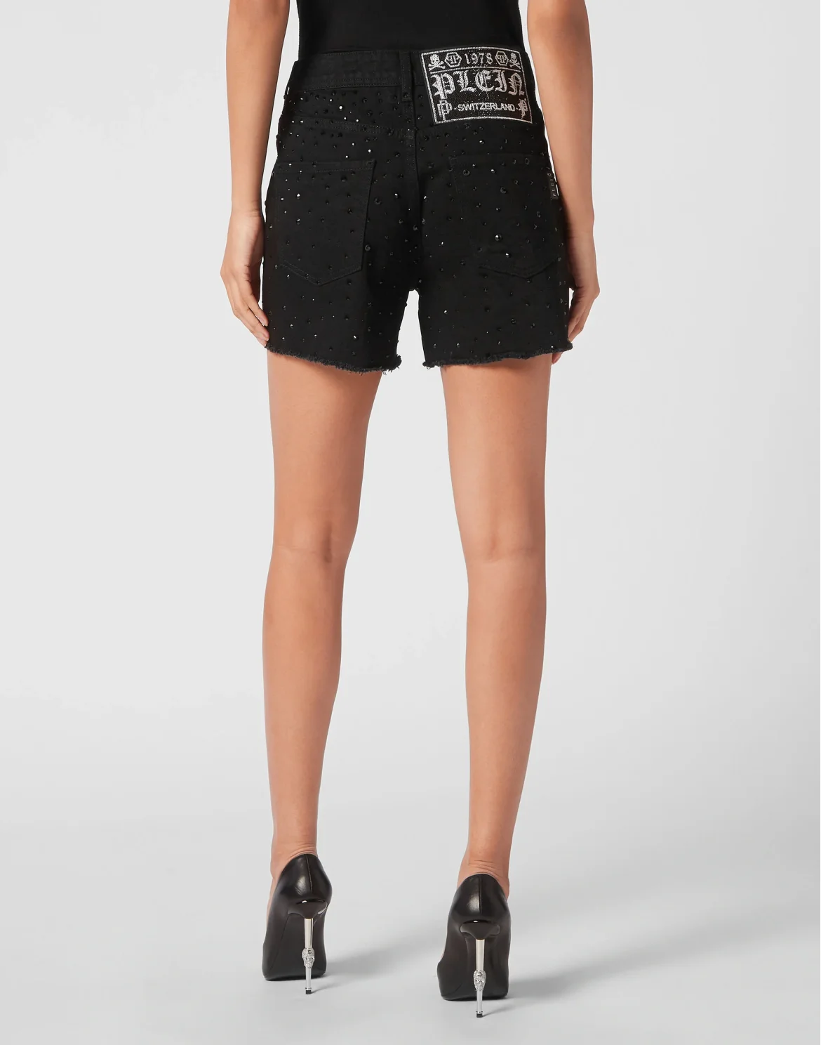 Denim Hot Pants Crystal Rain, цвет: Черный