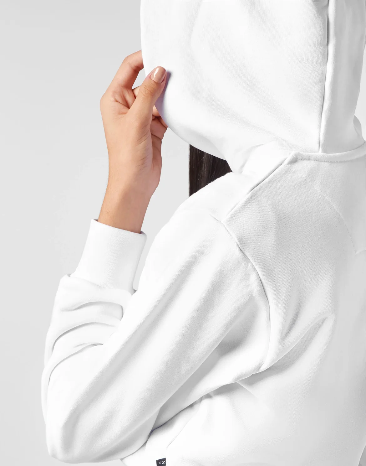 Cropped Hoodie Sweatjacket Stones, цвет: Белый