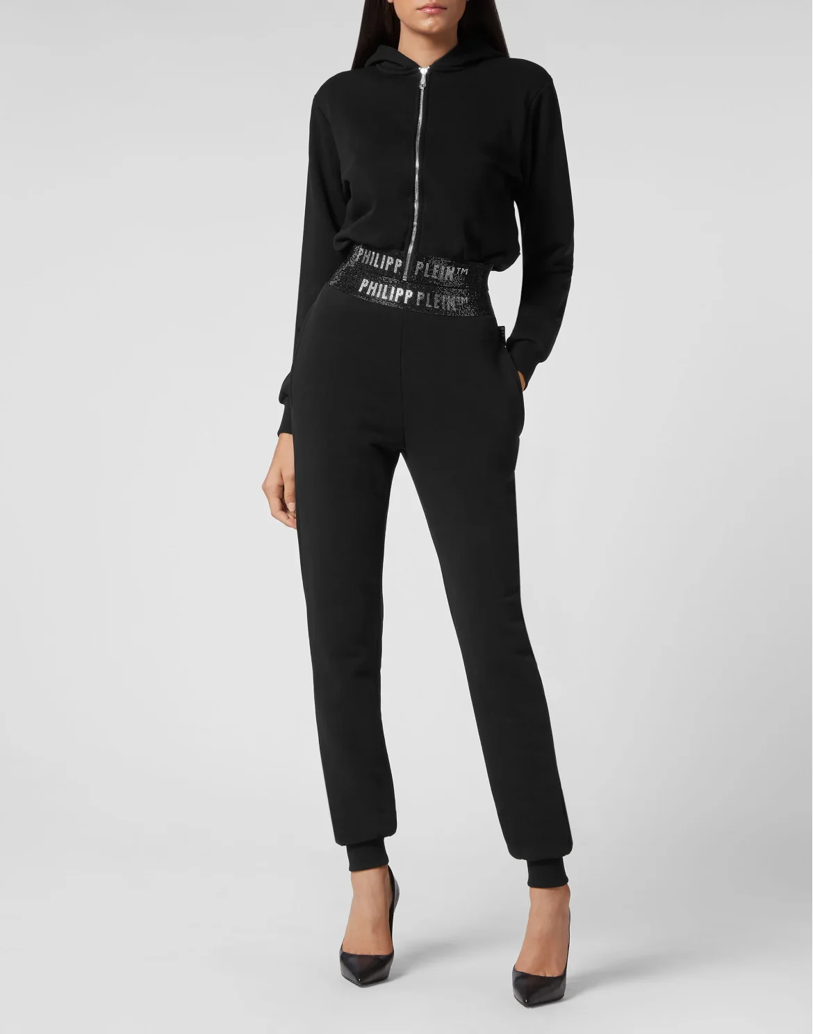 Cropped Hoodie Sweatjacket Stones, цвет: Черный