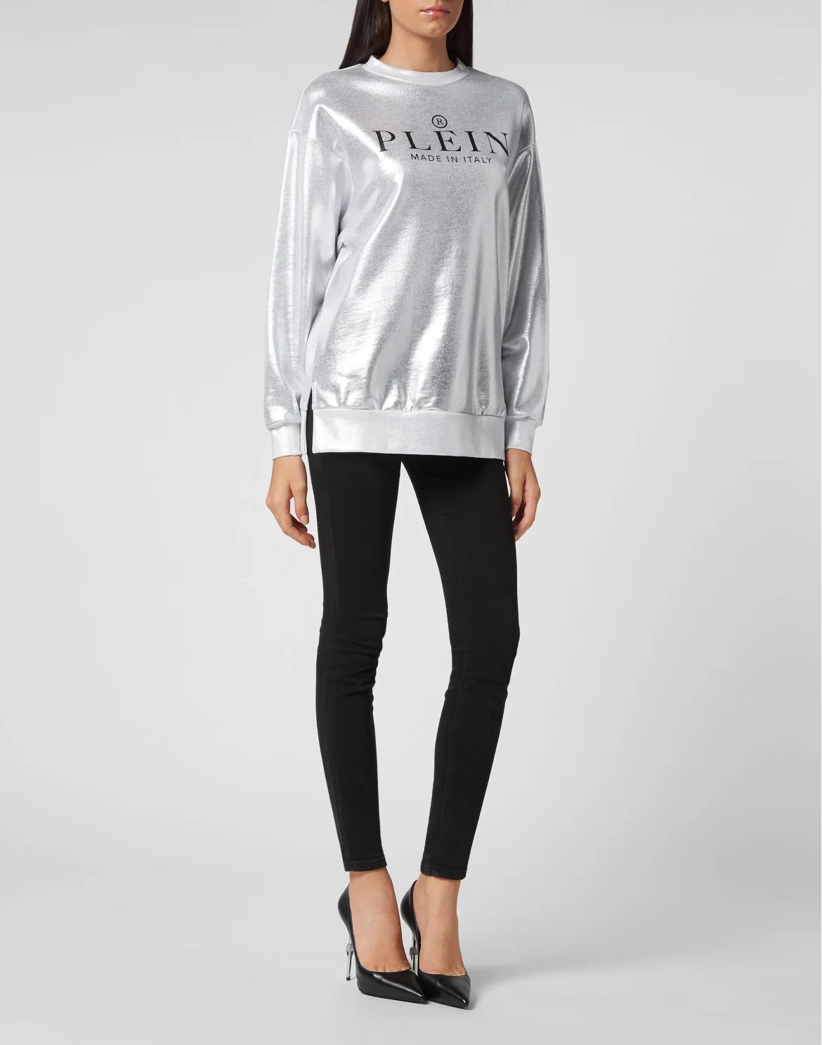 Sweatshirt LS Iconic Plein, цвет: Серебристый