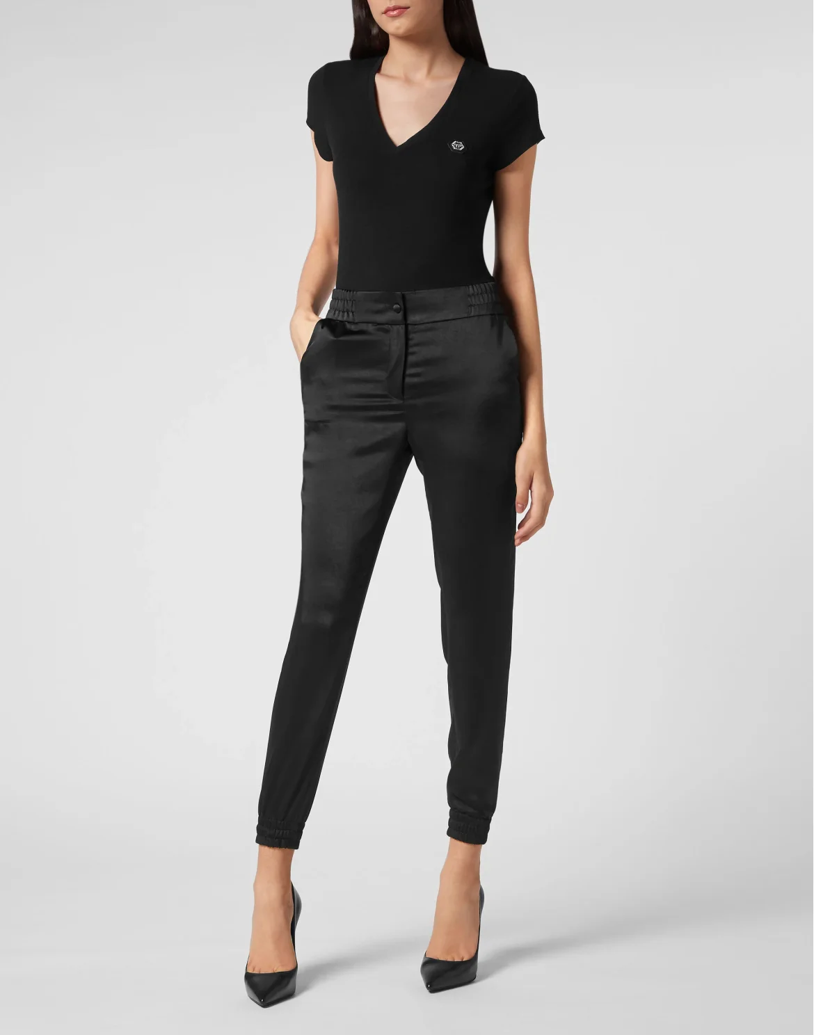 Satin Jogging Trousers, цвет: Черный