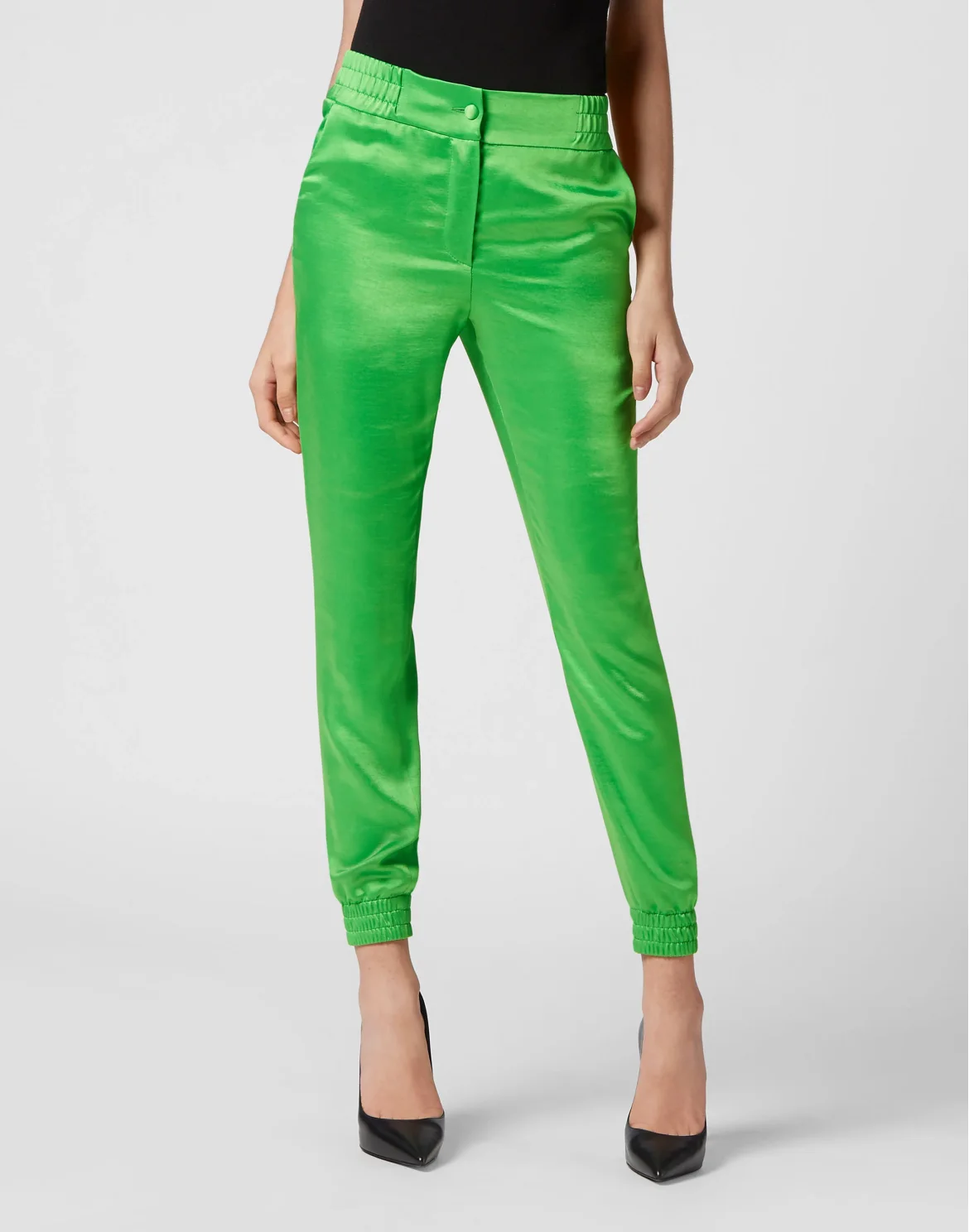 Satin Jogging Trousers, цвет: Зеленый