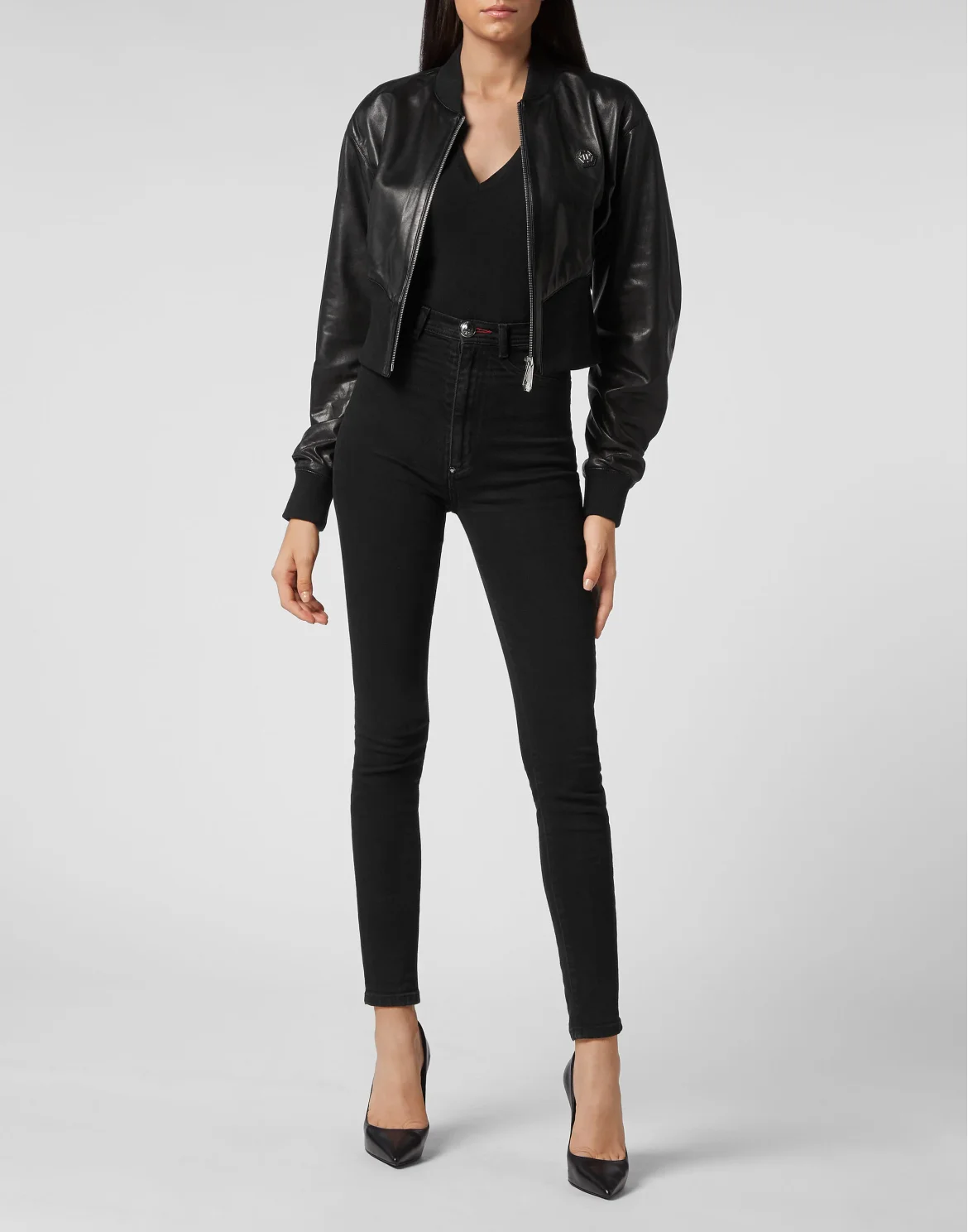 Leather Bomber, цвет: Черный