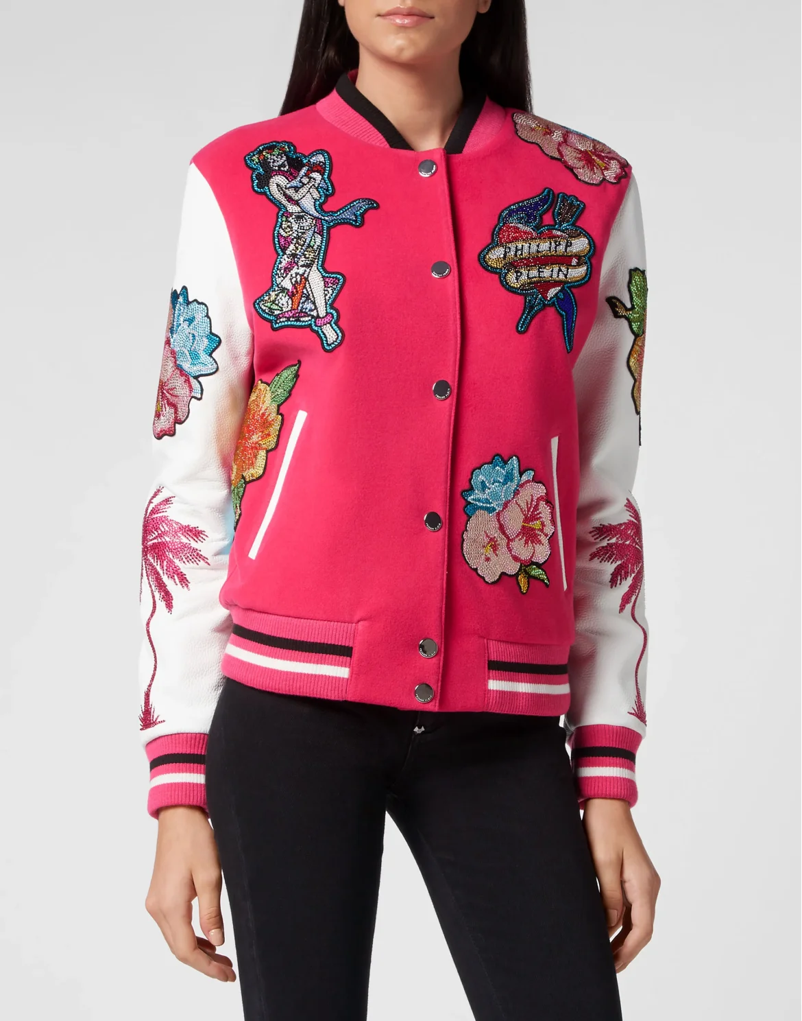 Leather Bomber Hawaii, цвет: Розовый