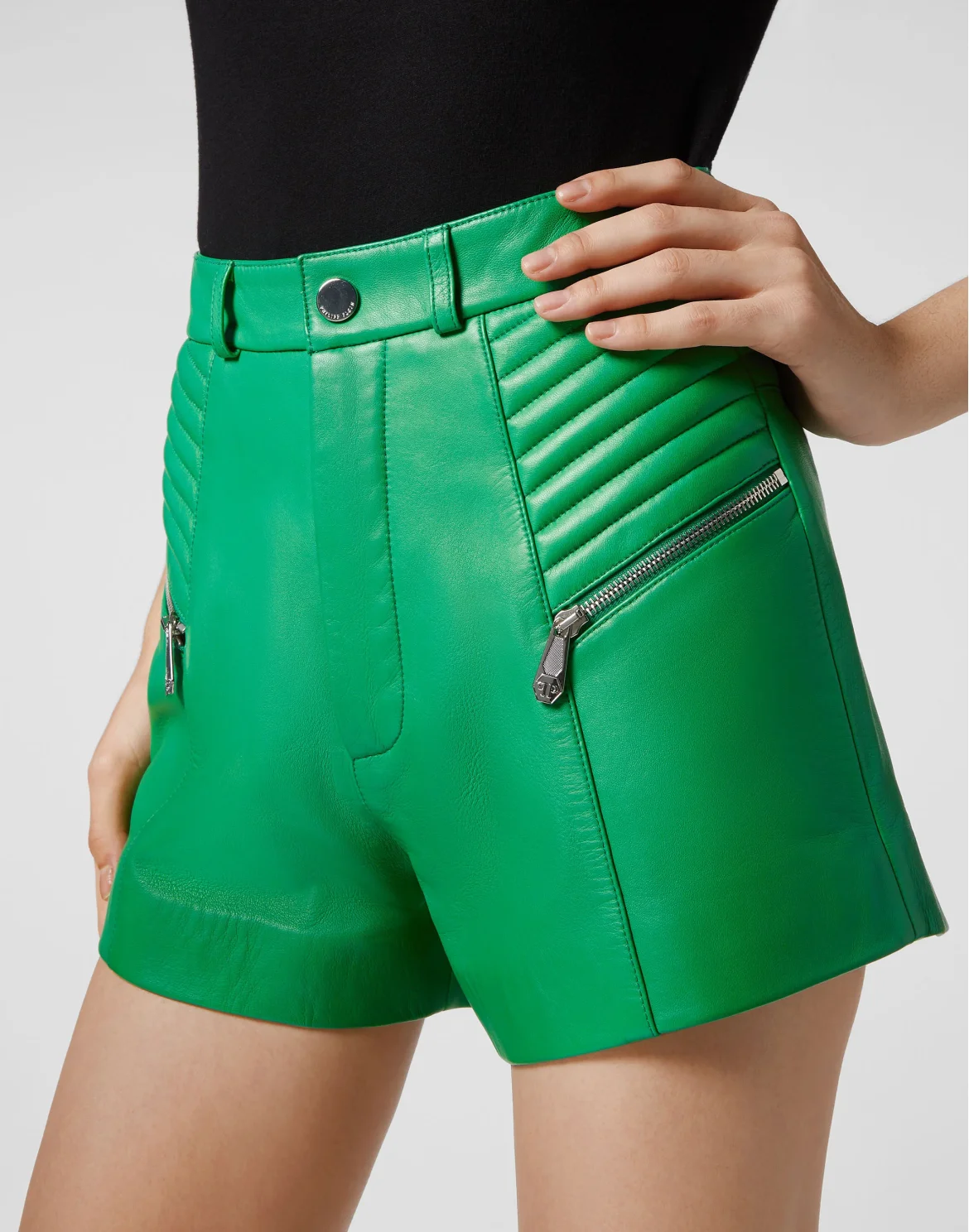 Vintage Leather Hot Pants, цвет: Зеленый
