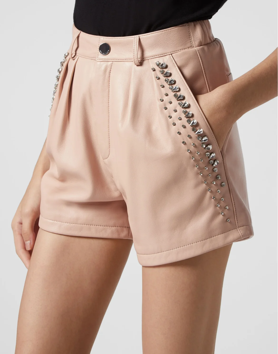 Leather Shorts Crystal, цвет: Бежевый
