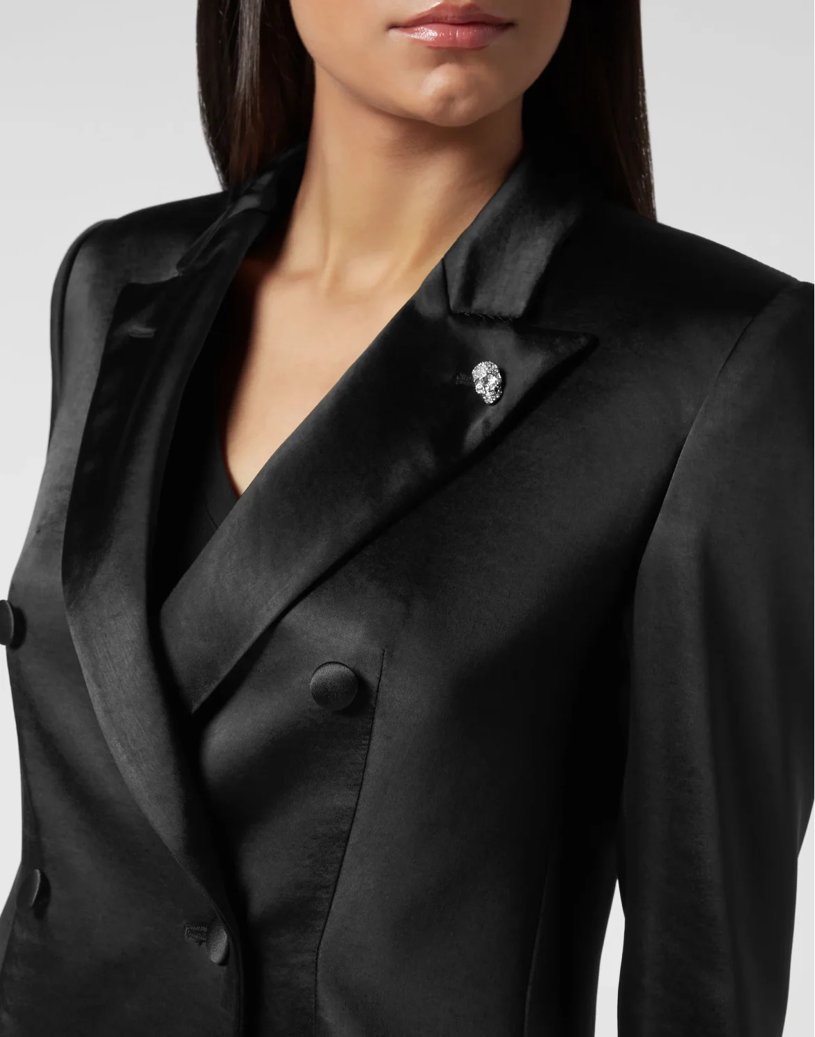 Satin Dandy Blazer, цвет: Черный
