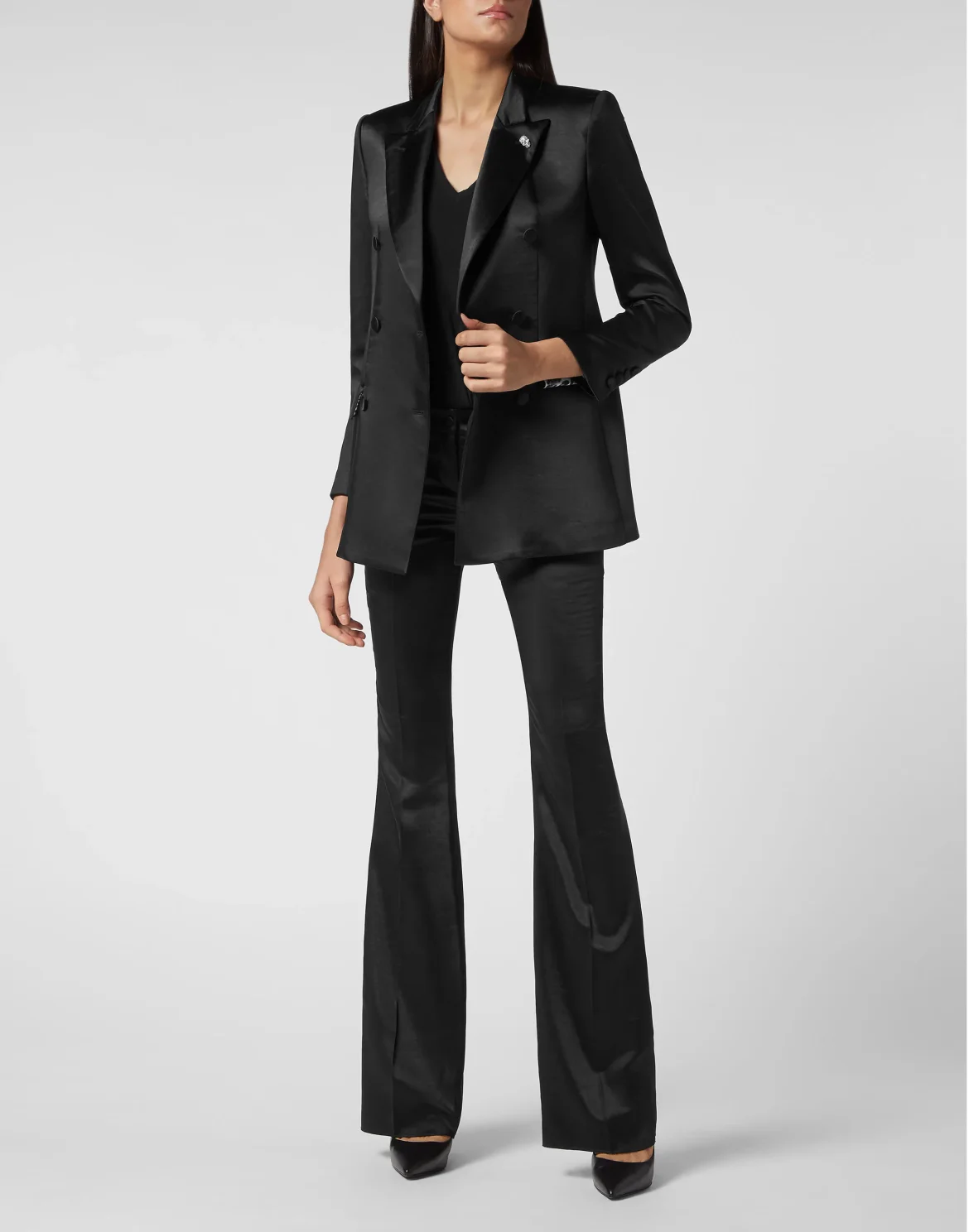 Satin Dandy Blazer, цвет: Черный